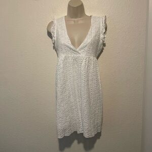 White Eyelet Sleeveless Dress